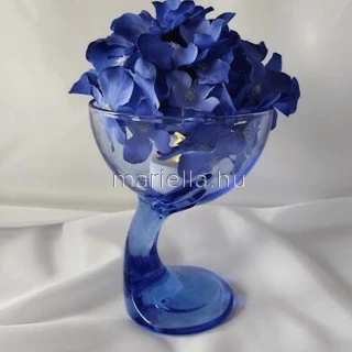 Kehely úszógyertyához, virágtartó, kék